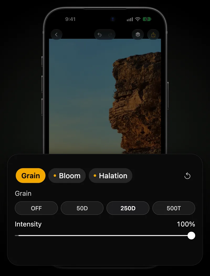 The editor with the Effects controls open under a photo
