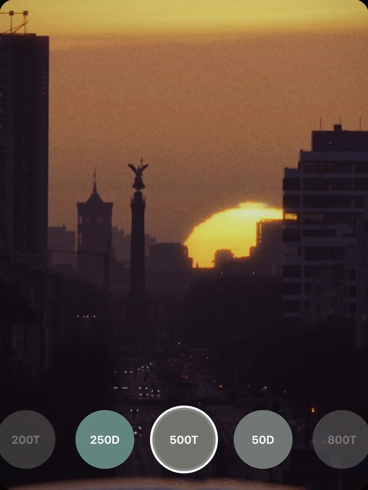 The same sunset through 500T: cool, open shadows