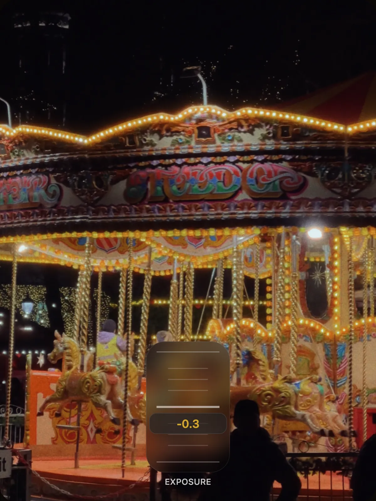 The same carousel with exposure a touch lower